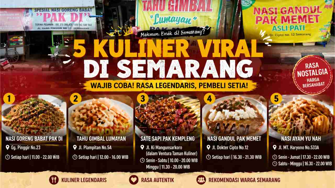 Makanan Enak di Semarang? Ini Dia 5 Rekomendasi Kuliner Viral