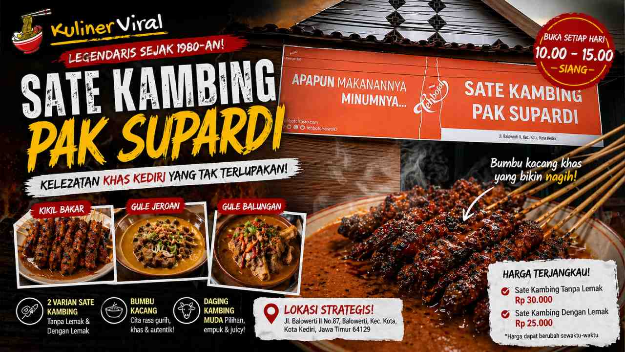 Sate Kambing Pak Supardi, Legenda Rasa Khas Kediri
