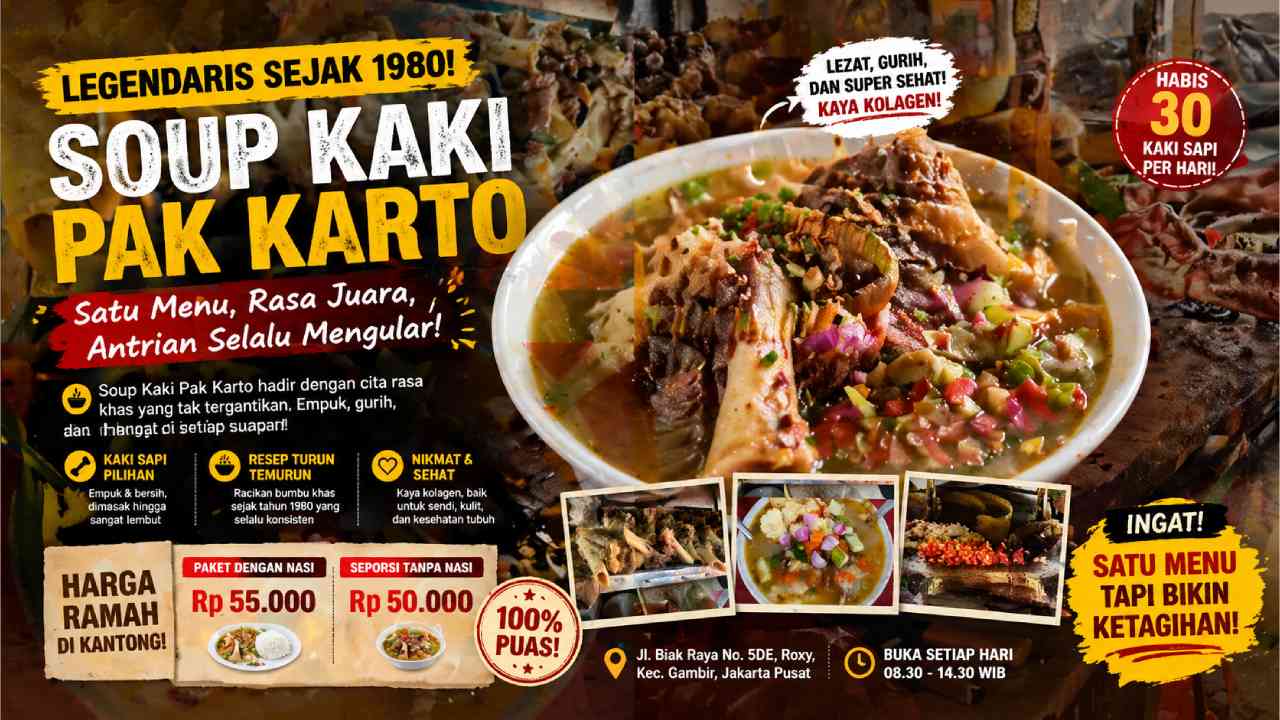 Soup Kaki Pak Karto, Kuliner yang Sehat dan Menggugah Selera