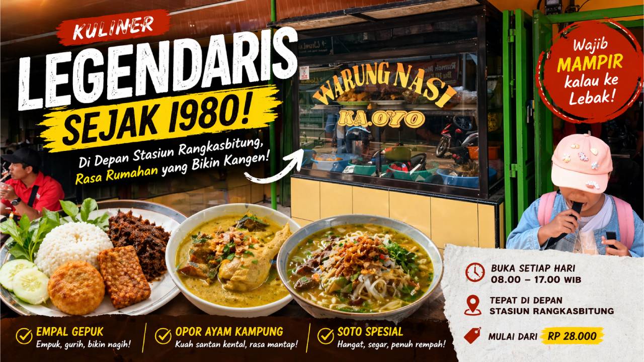 Warung Nasi Ka OYO, Kuliner Legendaris Stasiun Rangkasbitung yang Tak Pernah Sepi