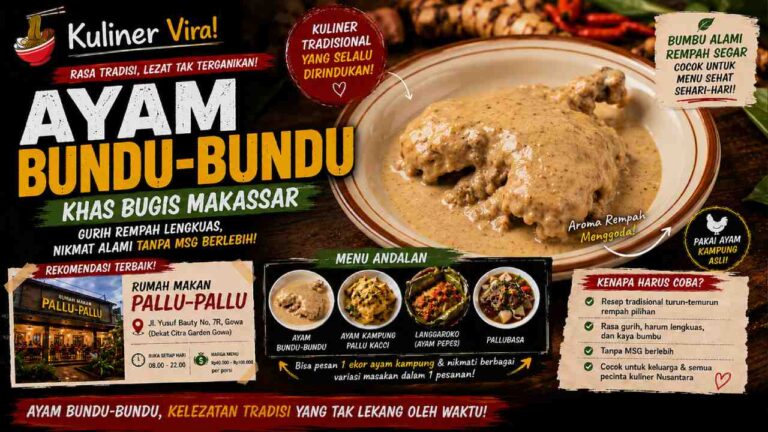 Ayam Bundu-Bundu, Kuliner Tradisional Bugis Makassar yang Mulai Banyak Diburu