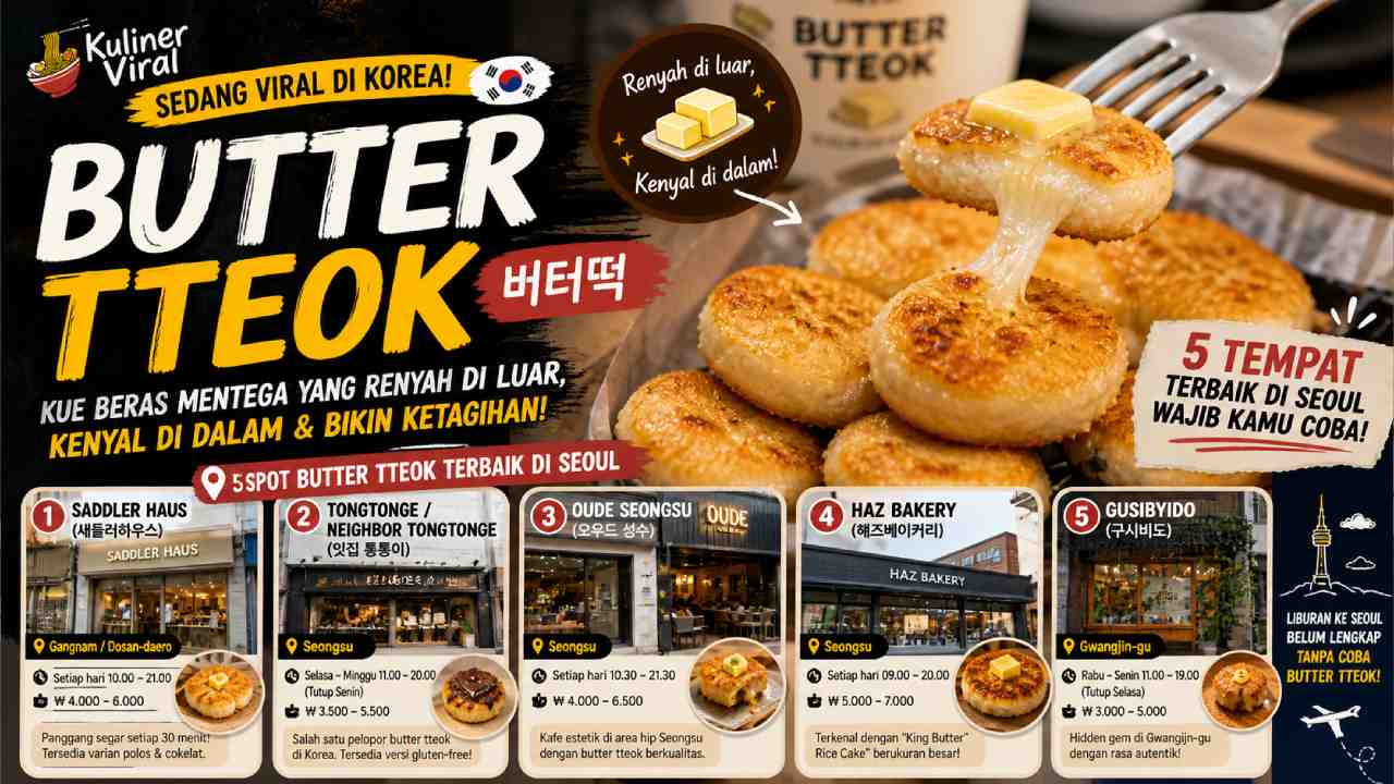Butter Tteok (버터떡) Viral di Seoul, 5 Tempat Terbaik Wajib Dicoba