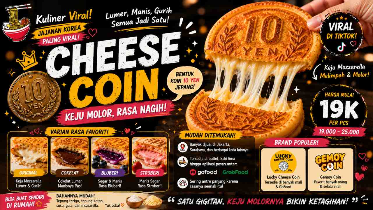 Cheese Coin Jadi Jajanan Korea Viral yang Bikin Antrean Panjang