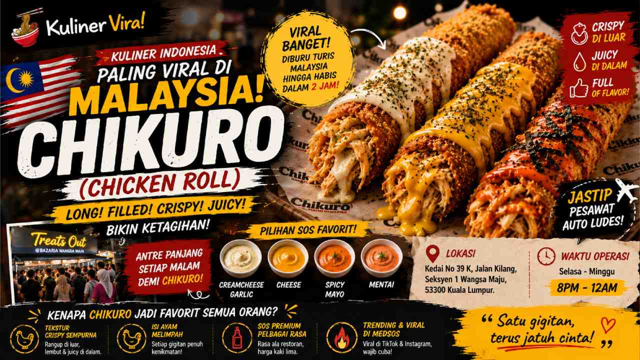 Chikuro (Chicken Roll) Jadi Kuliner Indonesia Paling Viral di Malaysia