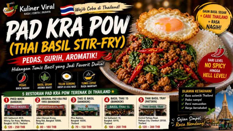 Pad Kra Pow Jadi Ikon Kuliner Pedas Thailand yang Tak Pernah Sepi Peminat