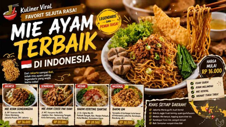Rekomendasi Mie Ayam Terbaik di Indonesia Versi Kuliner Viral