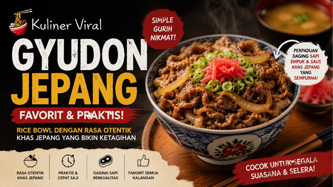 Gyudon Jepang Favorit, Rice Bowl dengan Cita Rasa Otentik