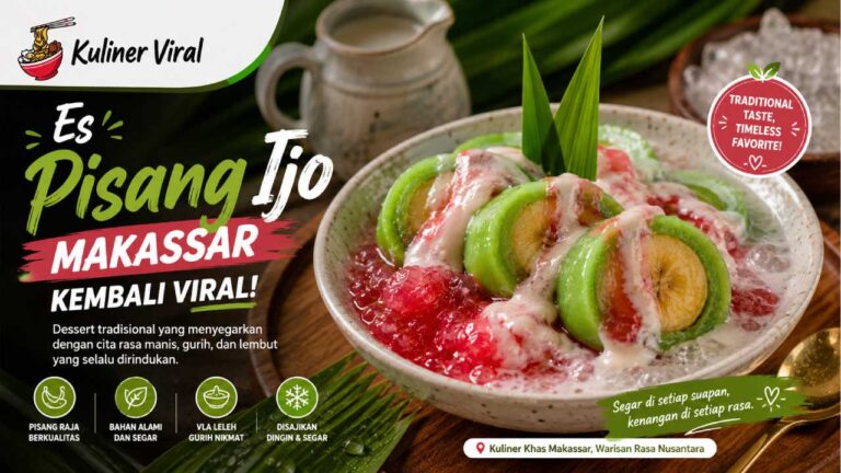 Es Pisang Ijo Makassar Kembali Viral, Dessert Tradisional yang Menyegarkan