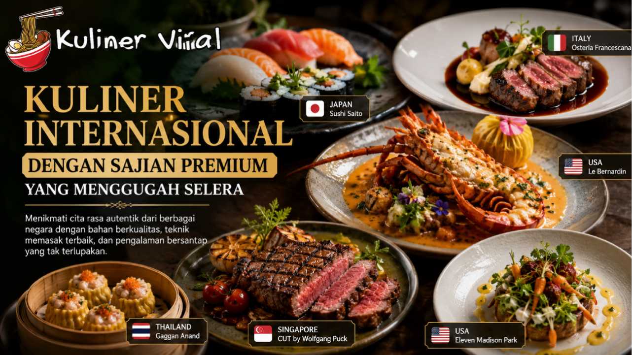 Kuliner Internasional dengan Sajian Premium yang Menggugah Selera