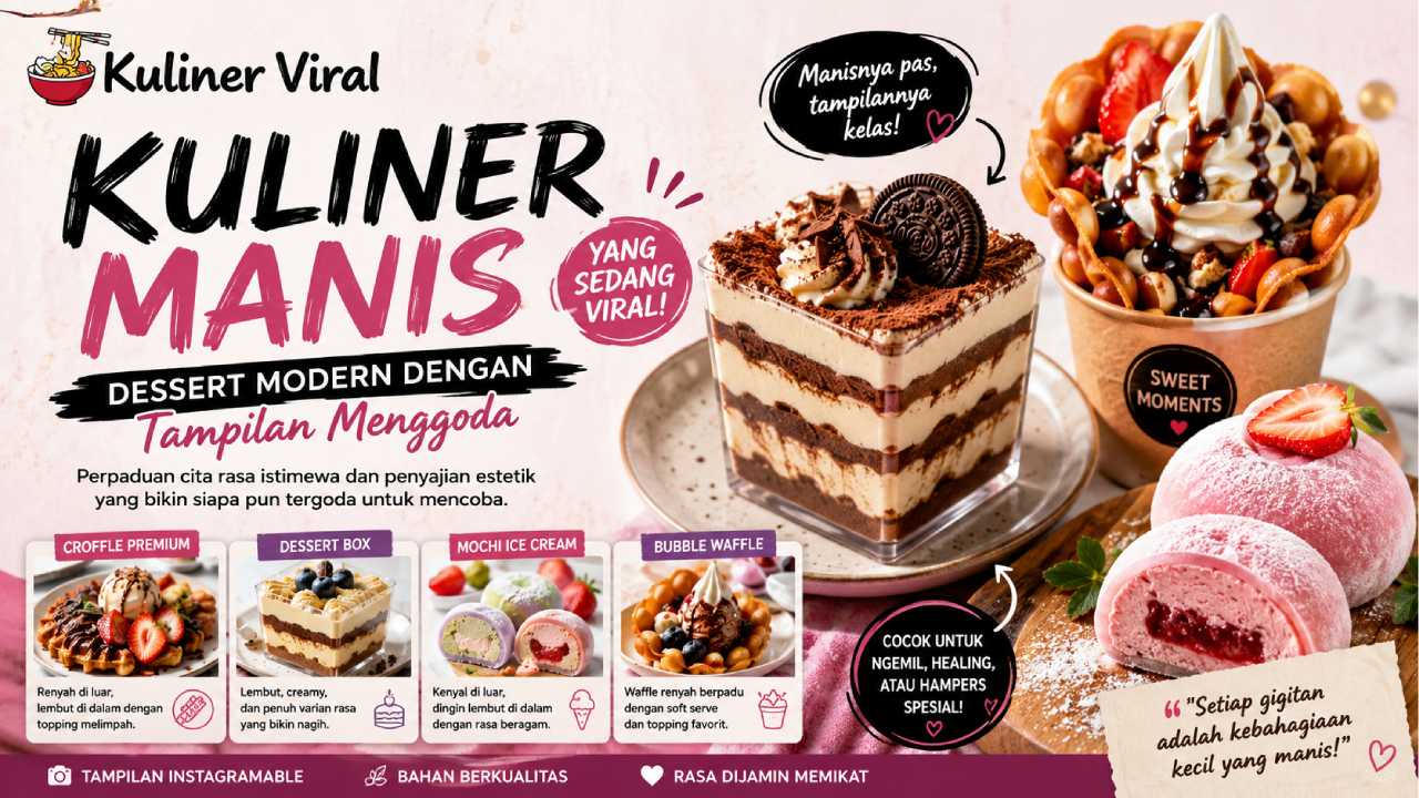 Kuliner Manis yang Sedang Viral, Dessert Modern dengan Tampilan Menggoda