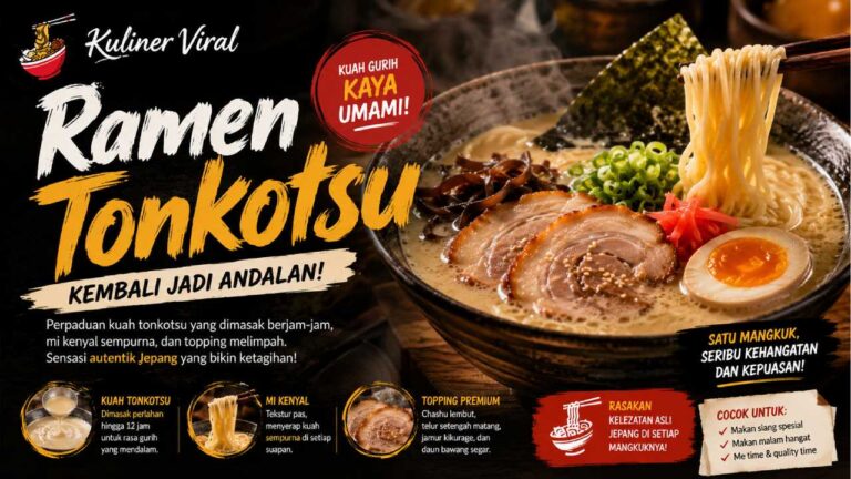 Ramen Tonkotsu Kembali Jadi Andalan, Kuah Gurih yang Kaya Umami
