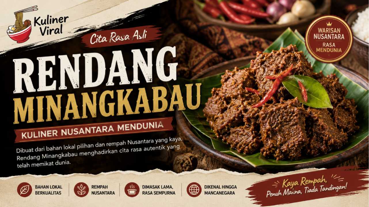 Rendang Minangkabau, Kuliner Nusantara Berbahan Lokal dengan Cita Rasa Mendunia