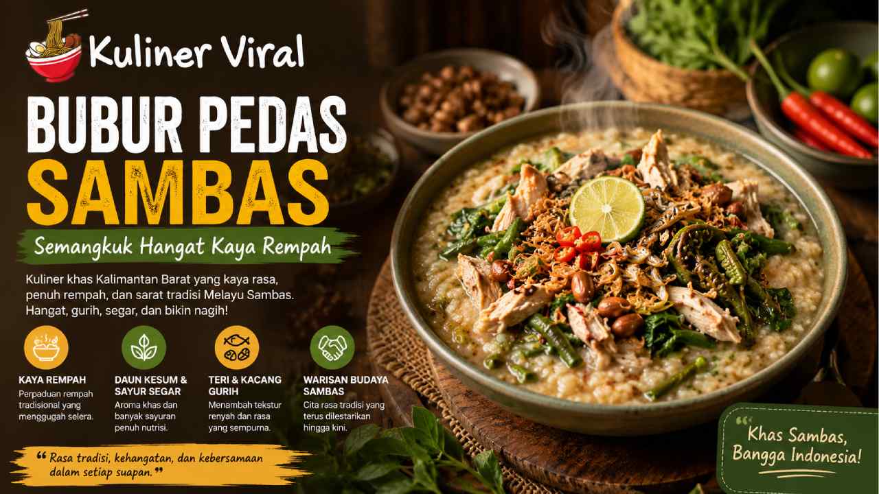 Bubur Pedas Sambas Naik Daun, Semangkuk Hangat Kaya Rempah