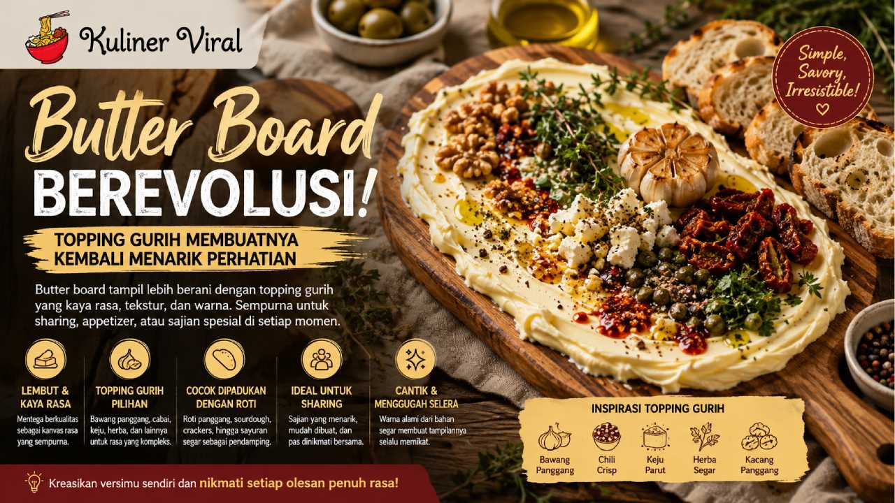 Butter Board Berevolusi, Kini Topping Gurih Membuatnya Kembali Menarik Perhatian