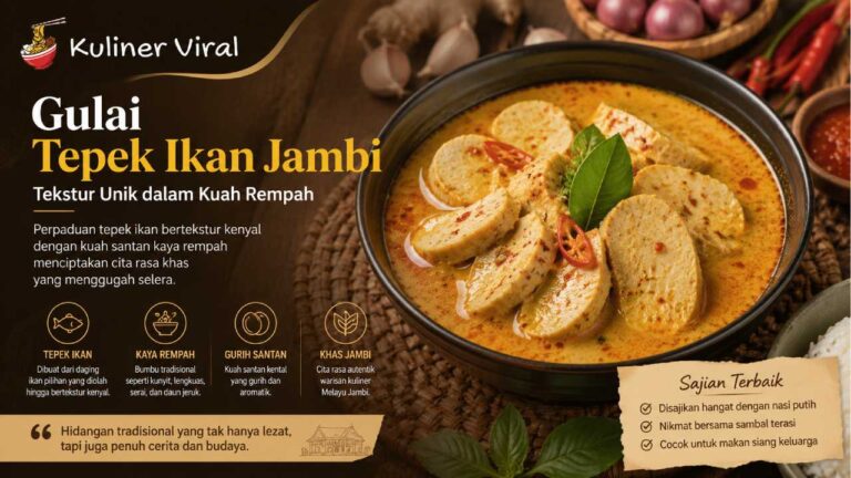 Gulai Tepek Ikan Jambi Menawarkan Tekstur Unik dalam Kuah Rempah