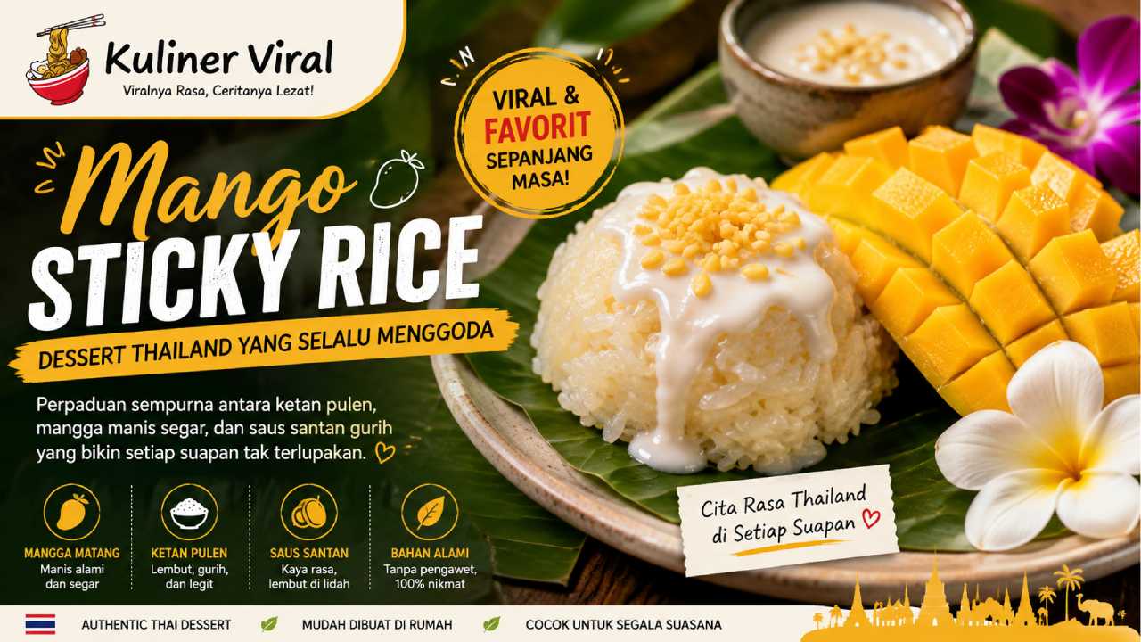 Mango Sticky Rice Tetap Viral, Dessert Thailand yang Selalu Menggoda