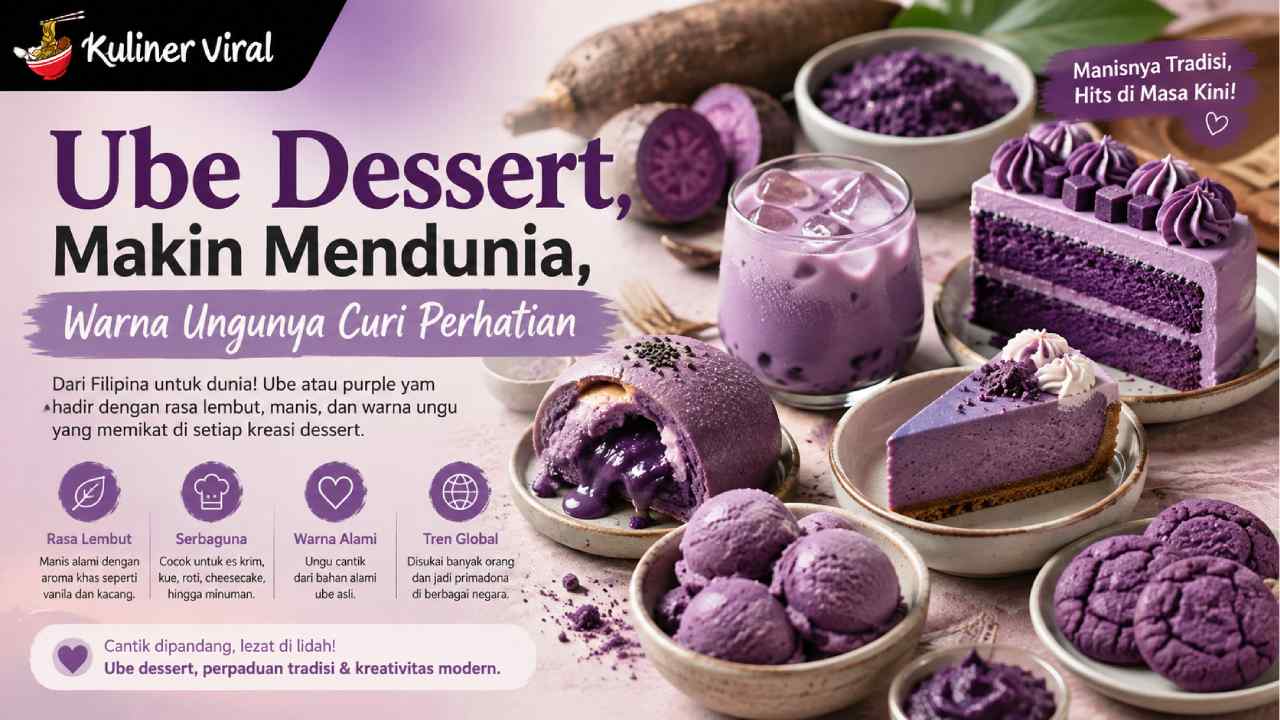 Ube Dessert Makin Mendunia, Warna Ungunya Curi Perhatian