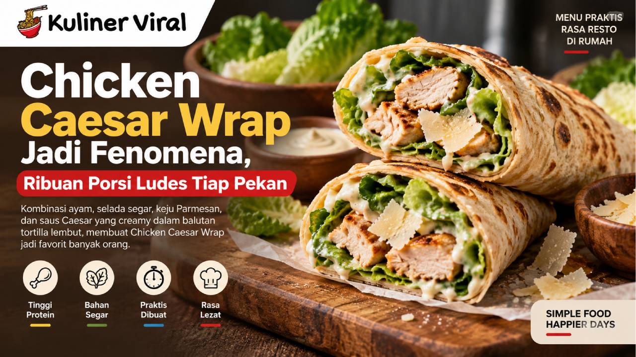 Chicken Caesar Wrap Jadi Fenomena, Menu Praktis yang Makin Diburu