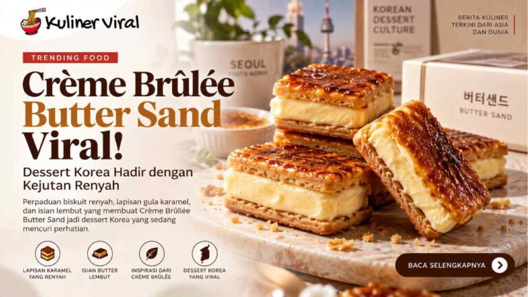 Crème Brûlée Butter Sand Viral, Dessert Korea Hadir dengan Kejutan Renyah
