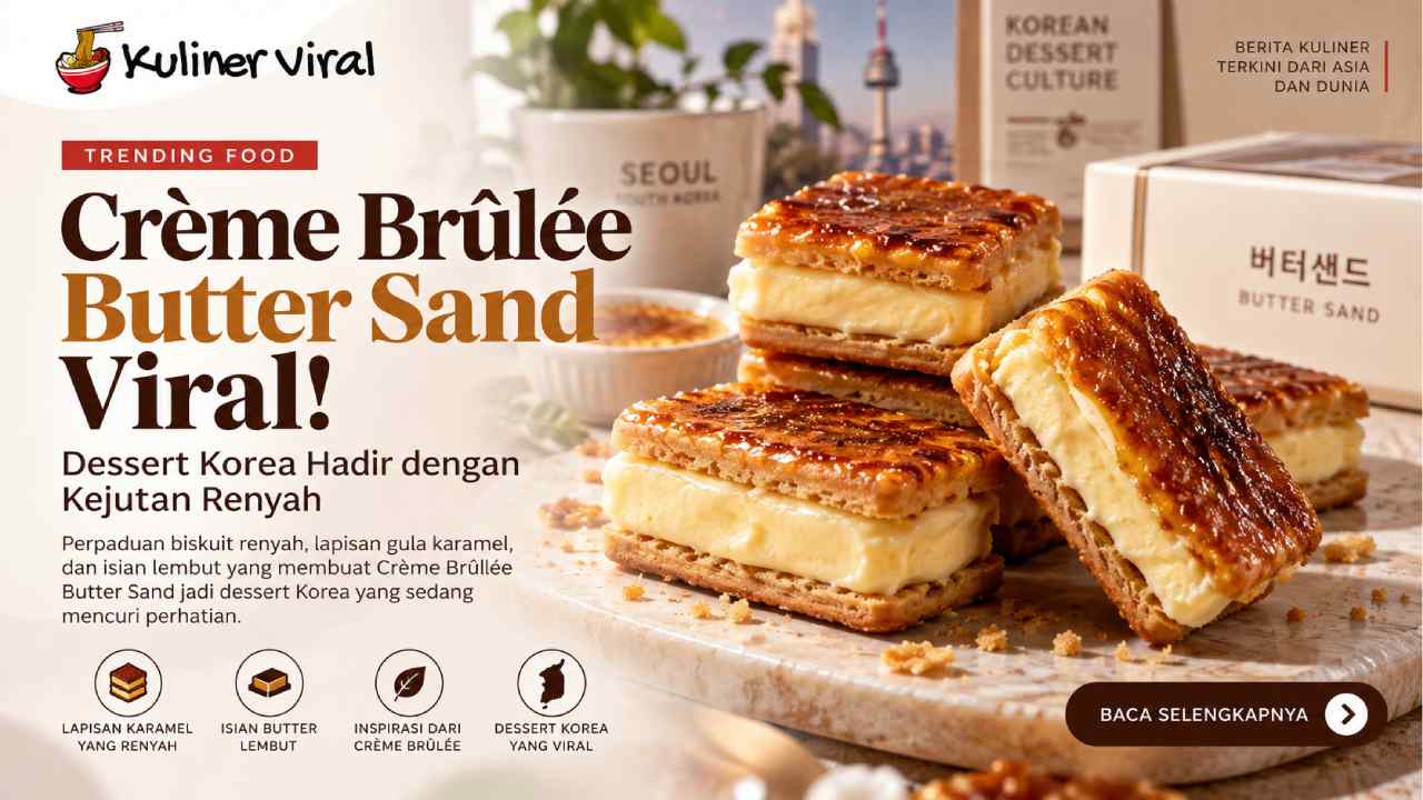 Crème Brûlée Butter Sand Viral, Dessert Korea Hadir dengan Kejutan Renyah