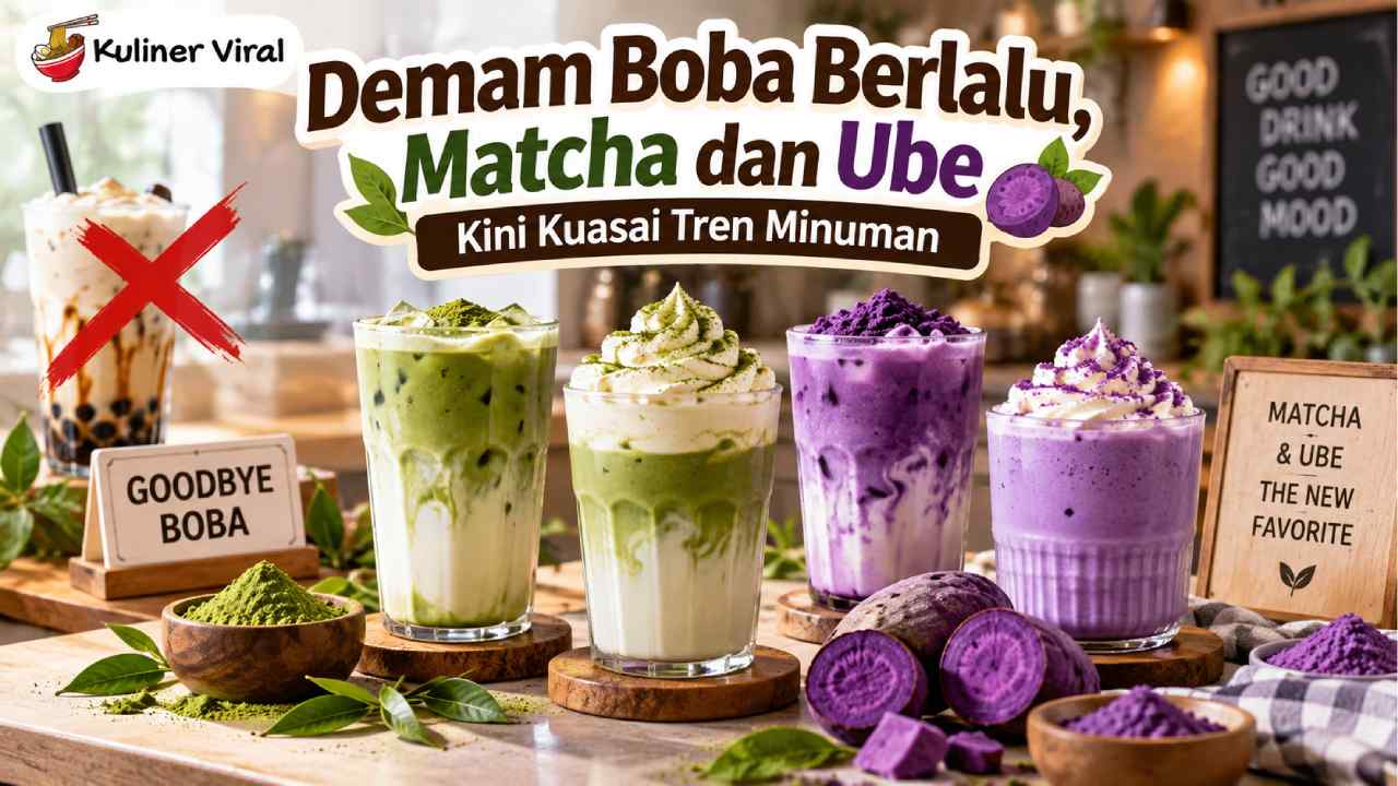 Demam Boba Berlalu, Matcha dan Ube Kini Kuasai Tren Minuman