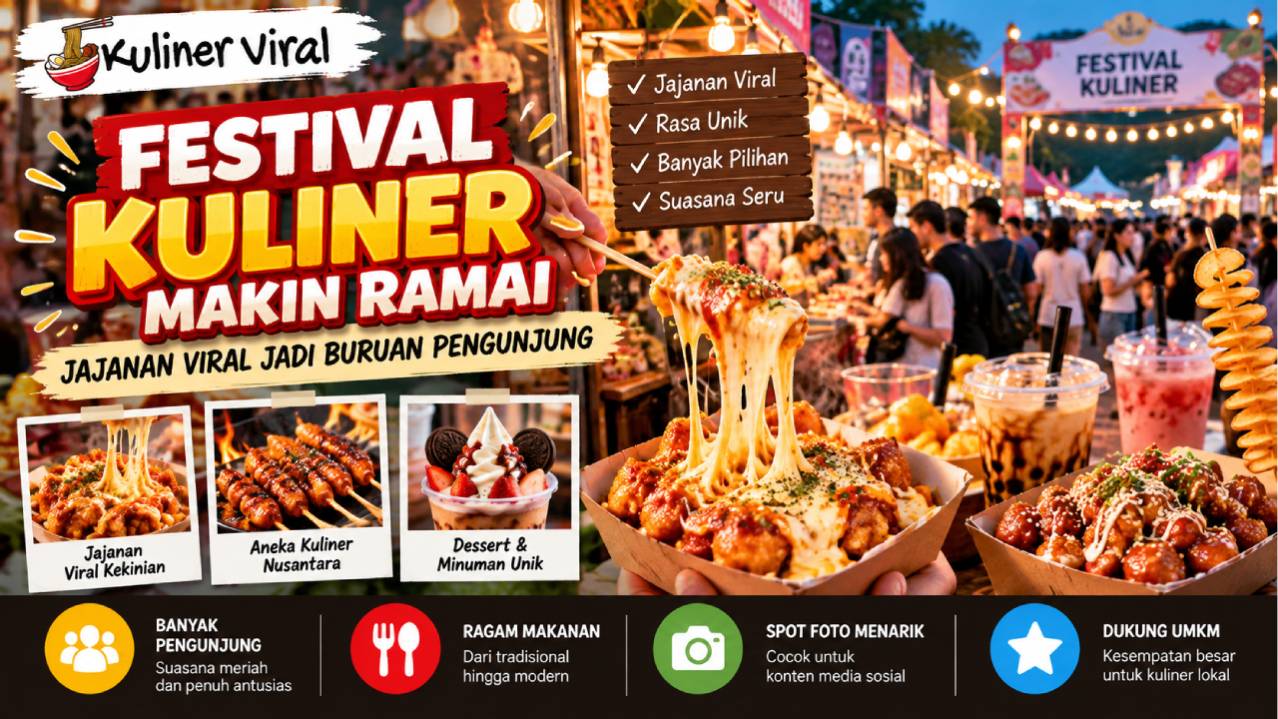 Festival Kuliner Makin Ramai, Jajanan Viral Jadi Buruan Pengunjung