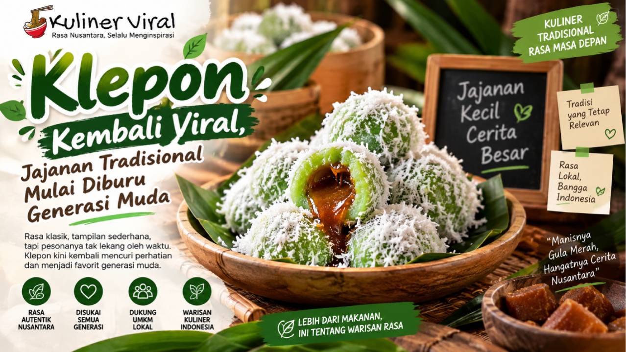 Klepon Kembali Viral, Jajanan Tradisional Mulai Diburu Generasi Muda