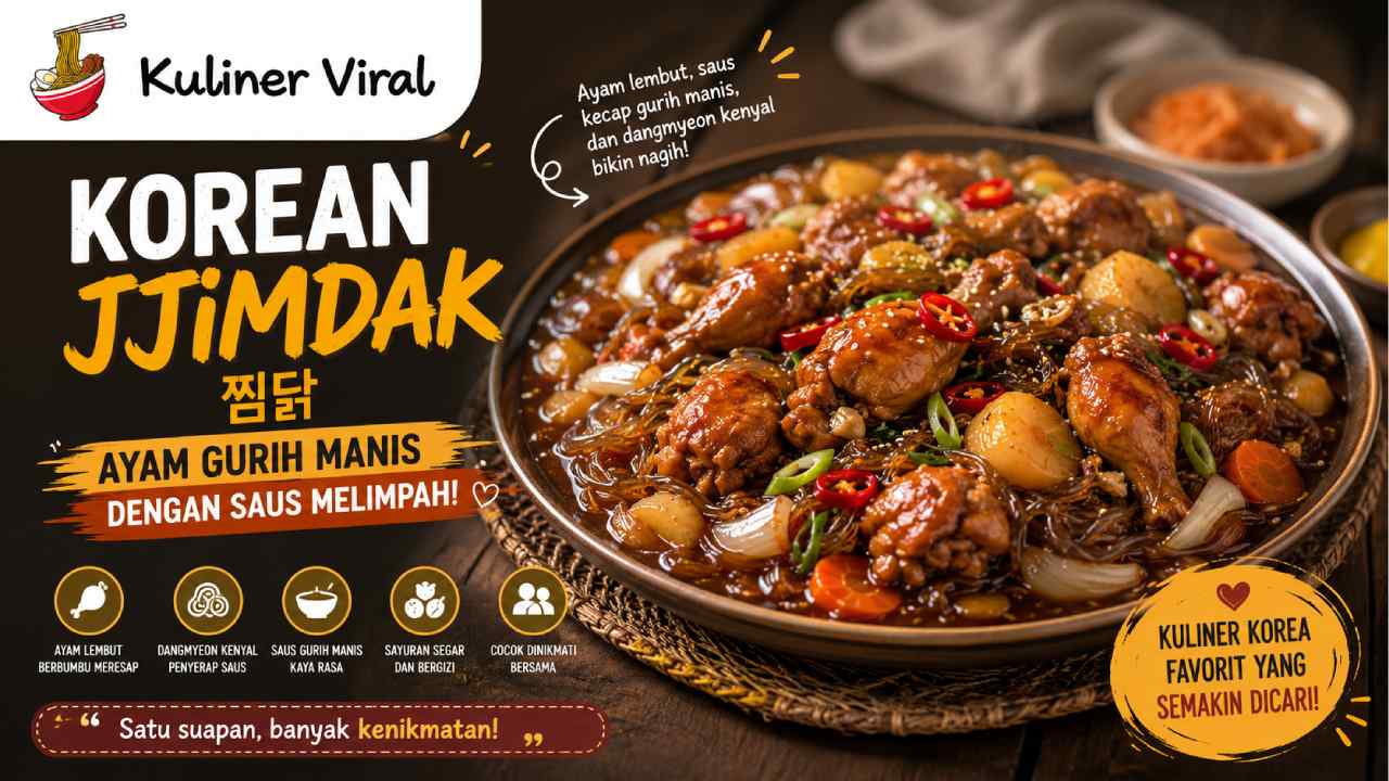 Korean Jjimdak Jadi Buruan, Ayam Gurih Manis dengan Saus Melimpah