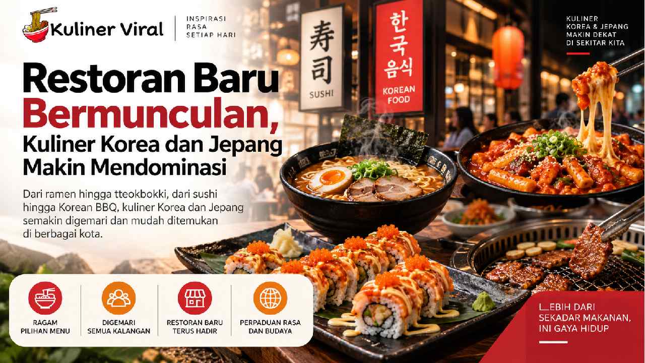 Restoran Baru Bermunculan, Kuliner Korea dan Jepang Makin Mendominasi