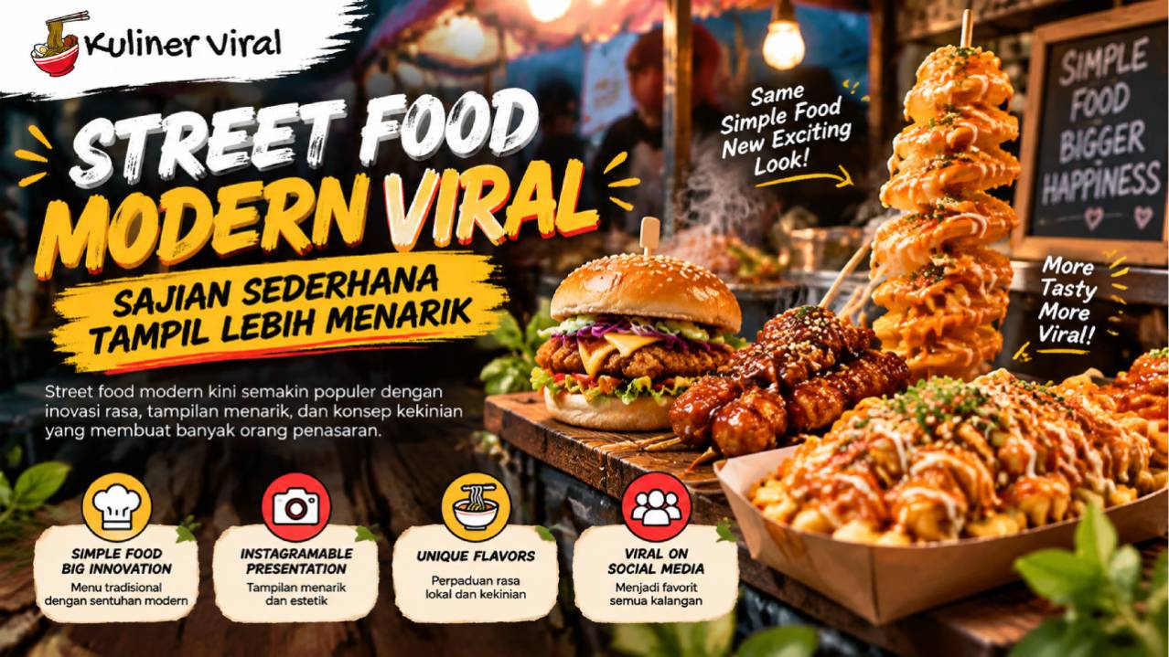 Street Food Modern Viral, Sajian Sederhana Tampil Lebih Menarik