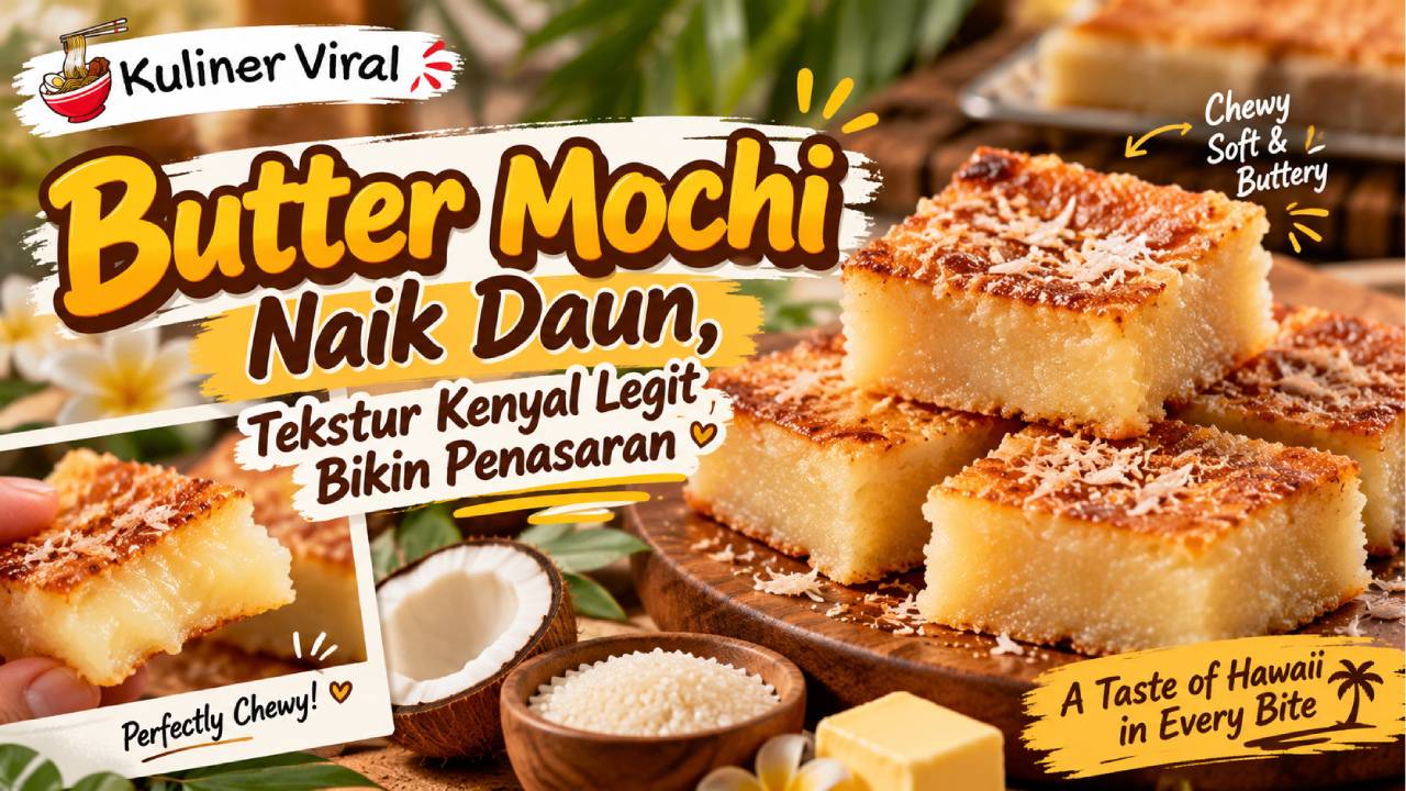 Butter Mochi Naik Daun, Tekstur Kenyal Legit Bikin Penasaran