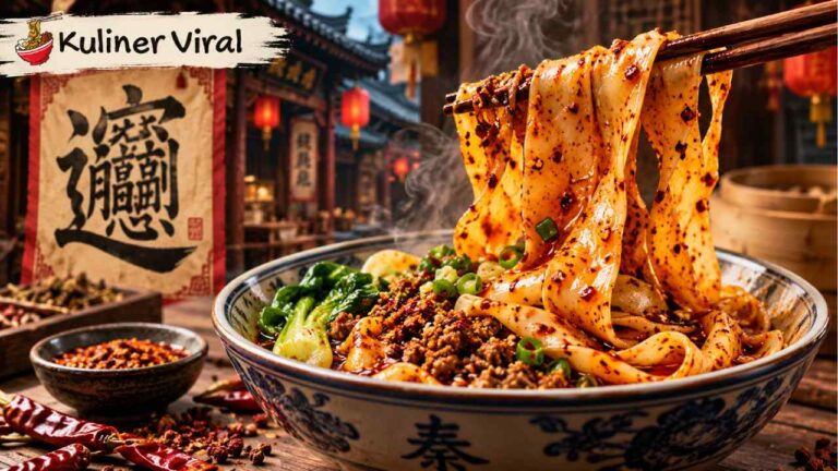 Chinese Biang Biang Noodles Viral, Mi Lebar Pedas Menggoda