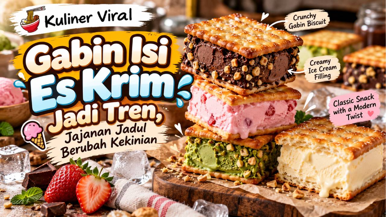 Gabin Isi Es Krim Jadi Tren, Jajanan Jadul Berubah Kekinian
