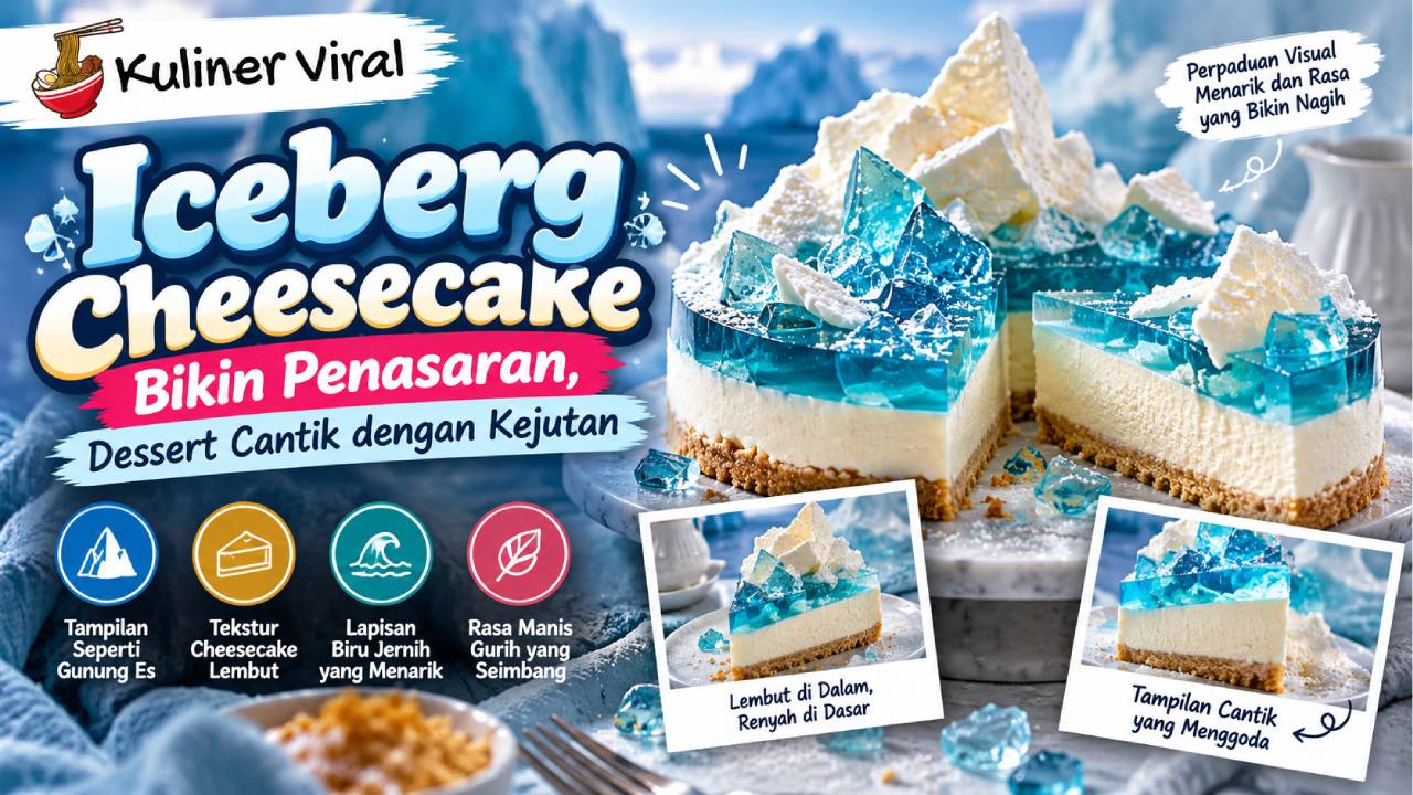 Iceberg Cheesecake Bikin Penasaran, Dessert Cantik dengan Kejutan